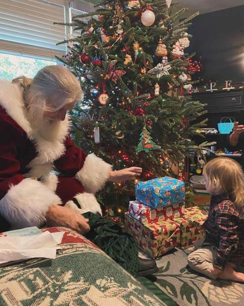 Santa giving presents