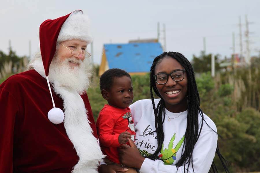 Mother and son with Santa