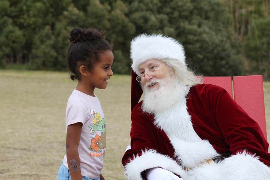 Santa talking to child