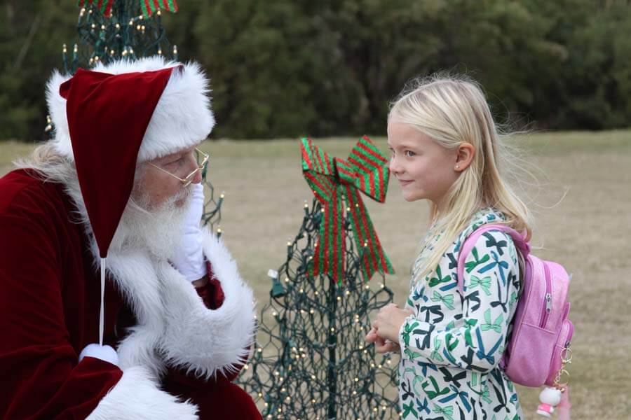 Santa meeting with child