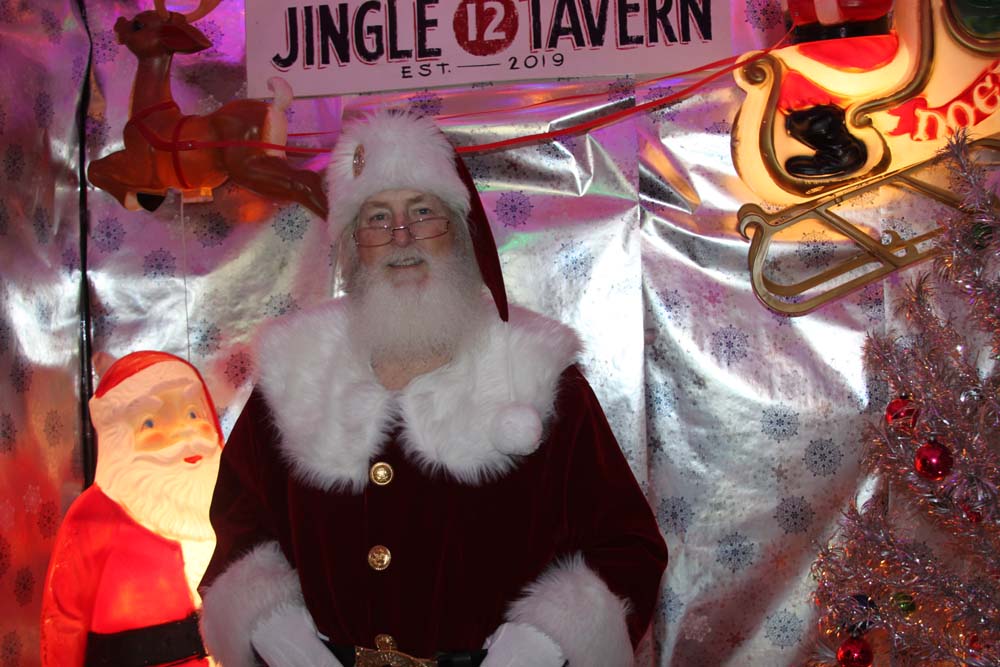 Santa against backdrop